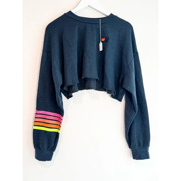 Aviator nation rugby stitch cropped sweatshirt, Size S, Excellent condition - Picture 3 of 10